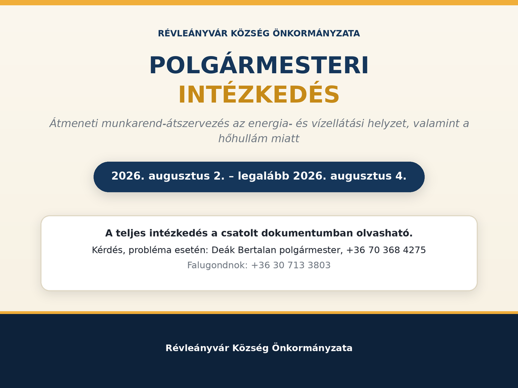 Munkavállalókat érintő polgármesteri intézkedés